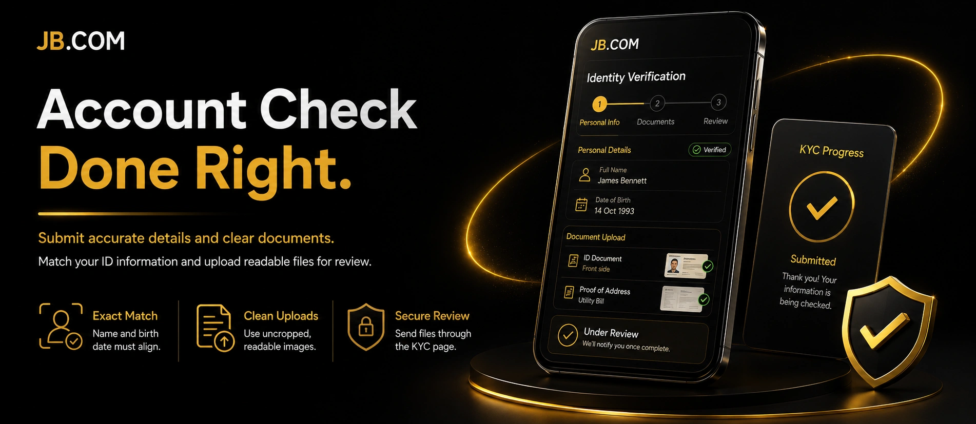 JB.COM identity check with clear document uploads